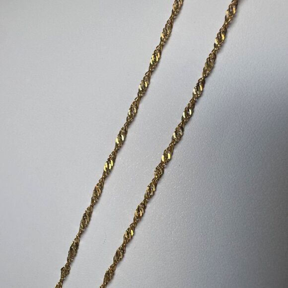 14k Yellow Gold Diamond Cut Singapore Chain 24 Inch 2mm Necklace Vintage 3.2g - Picture 13 of 16